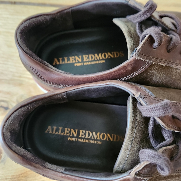 Allen Edmonds Port Washington Brown Suede Lace up Sneakers 11.5 D Casual Derby - Picture 7 of 9